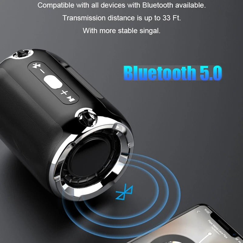 🔊 PARLANTE BLUETOOTH PORTÁTIL CON SUBWOOFER Y PROTECCIÓN ANTICAÍDAS