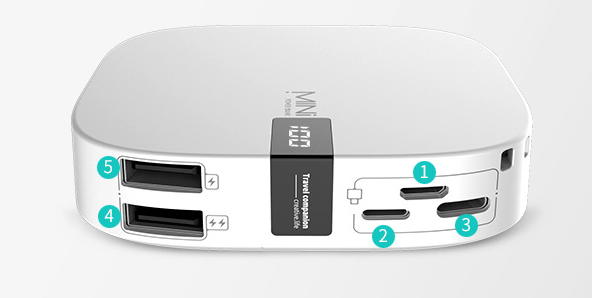 Mini batería externa de 10000 mAh, ultradelgada y de carga rápida.